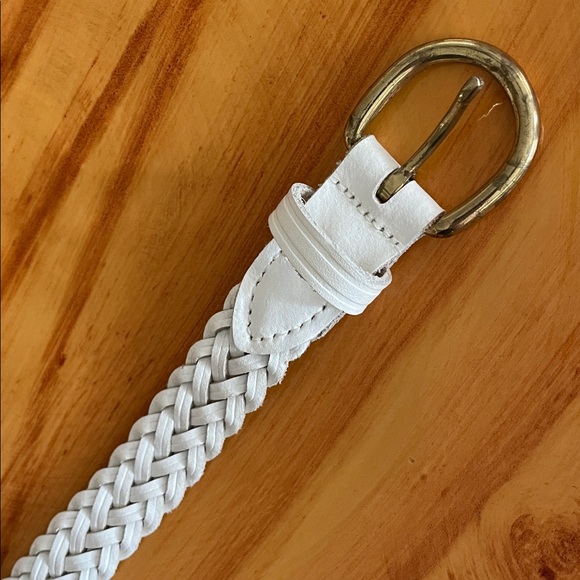 White Leather Belt Woman Size XXL